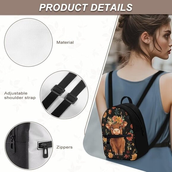 Mini Backpack Women Polyester Small Travel Purse Stylish Daypack main image 7